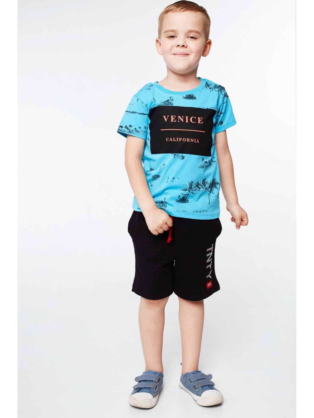 Jungen-T-Shirt mit Aufdruck, blau NDZ4445 – Online-Shop – Boutique